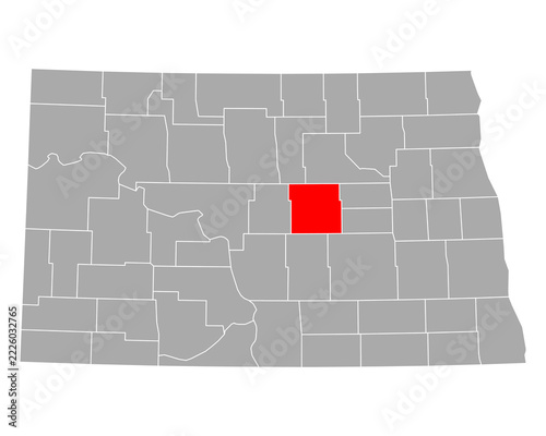 Karte von Wells in North Dakota