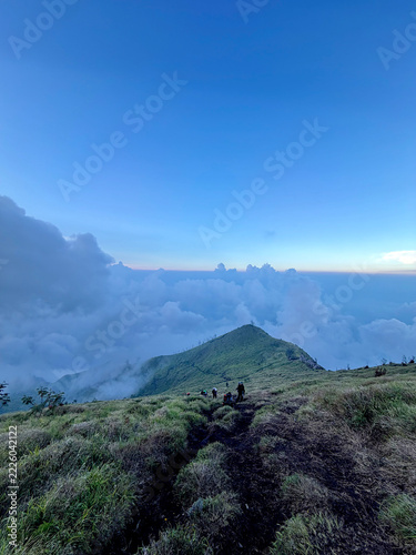 Canvas Print mountain landscape with blue sky and clouds