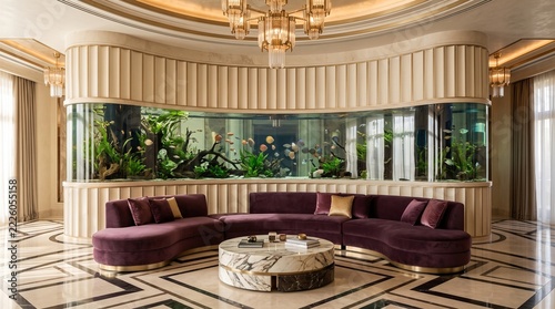 Contemporary Art Deco Aquarium Lounge