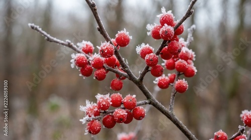 red berries in the snow