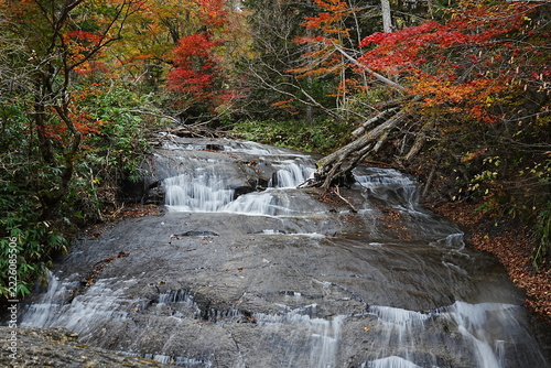 Autumn foliage at Larumanai Falls, Eniwa Valley, Hokkaido, Japan