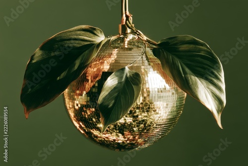 Botanical disco ball, 1970s retro tropical