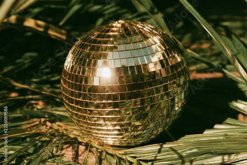 Botanical disco ball, 1970s retro tropical
