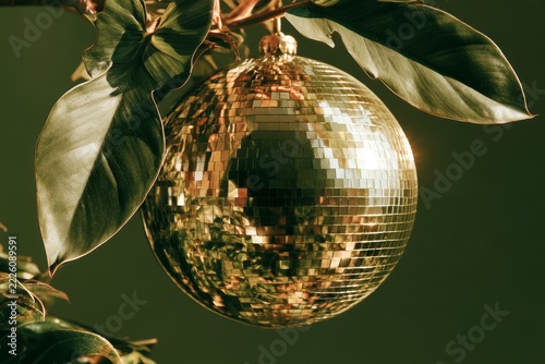 Botanical disco ball, 1970s retro tropical