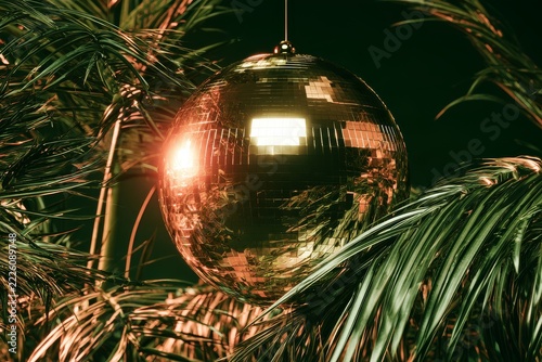 Botanical disco ball, 1970s retro tropical