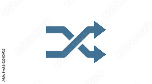 Blue crossing arrows representing shuffle, random and mix