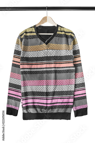 Sweatshirt on hanger isolated