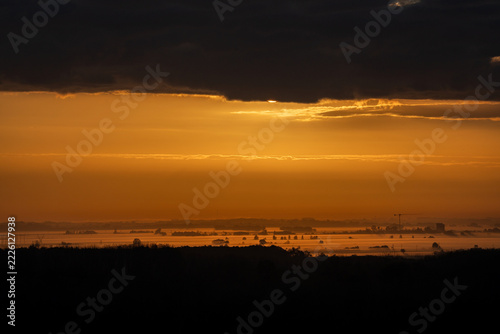 sunset over the river