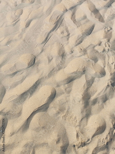 The exquisite beauty of pristine, snow-white sand on the Bulgarian coast at Sunny Beach.