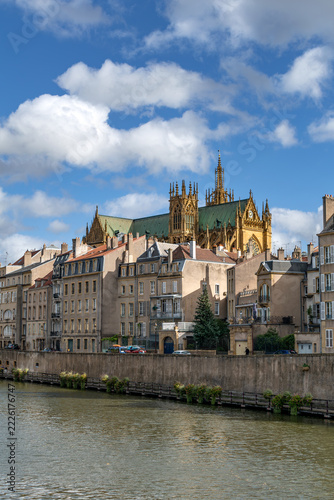 Metz, a tourist city with a cathedral, waterfront area and historic districts, moselle, lorraine, france