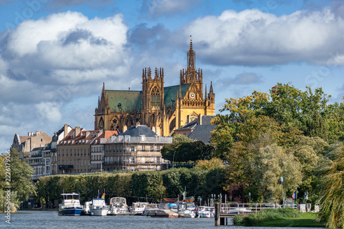 Metz, a tourist city with a cathedral, waterfront area and historic districts, moselle, lorraine, france