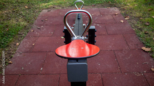 Playground Seesaw on Rubber Flooring