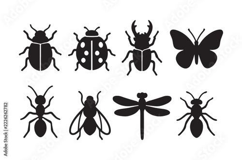 insect silhouettes on white background high quality professional