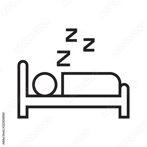 Person sleeping in bed icon rest sleep