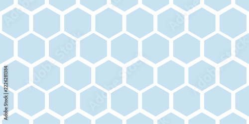 Abstract blue and white hexagon background. Futuristic digital hi-technology banner. Healthcare background. Vector