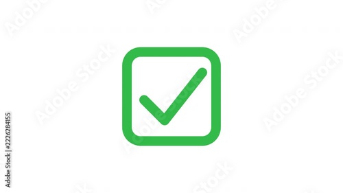Green Checkmark Animation Drawing Inside a Rounded Square