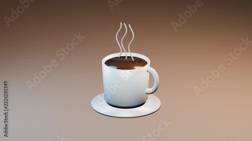 Warm Coffee Cup with Sculpted Steam