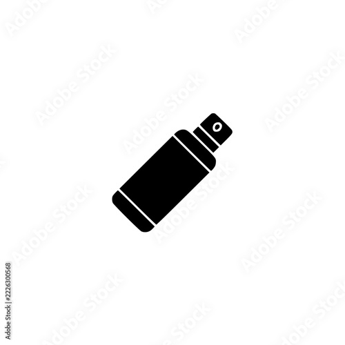 Sunscreen icon. Solid black glyph of a sunscreen for beauty and cosmetics.