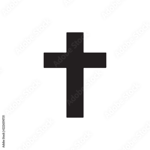 Cross sign silhouette icon vector flat design