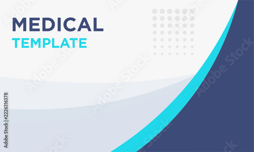 Medical Presentation Banner Vector Design Template Background with Blue Wave Graphic