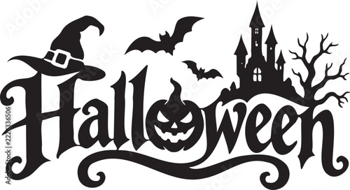 Halloween Bat Icon Silhouette Isolated on White Background for Spooky