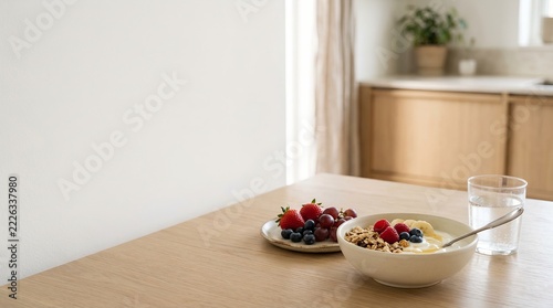 Healthy Breakfast with Yogurt and Fresh Berries