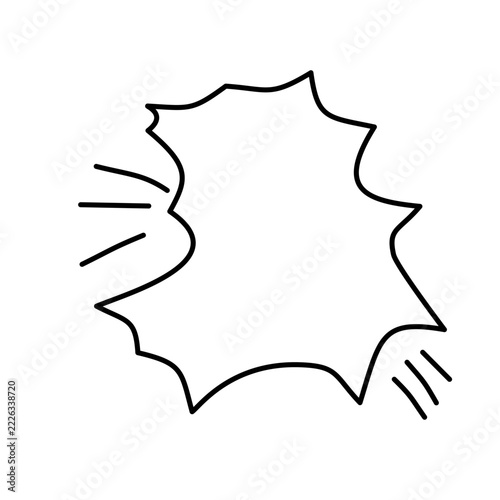 Jagged Shout Speech Bubble Line Art Vector Screaming Roar Comic Dialogue Callout Frame