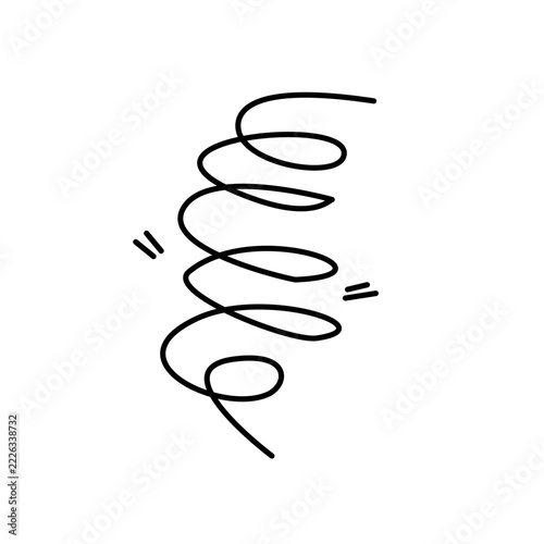 Whirlwind Tornado Spiral Vortex Line Art Vector Spinning Wind Storm Spring Helix Doodle