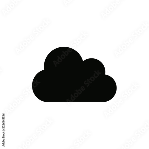 Black cloud silhouette on a white background  