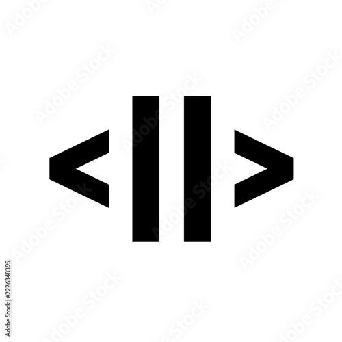 Black abstract geometric symbol with angular shapes  