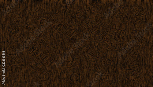 Abstract dark brown wood grain texture background with natural wavy pattern vector illustration