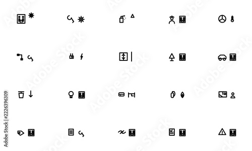 Facility Management Line Icon Set