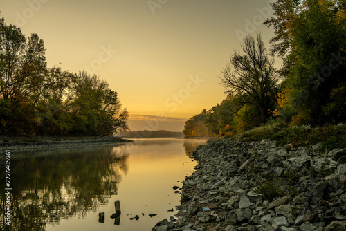 sunrise over the river