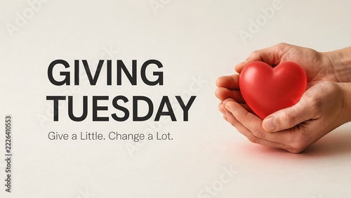 Giving Tuesday event showcases hands holding red heart symbolizing