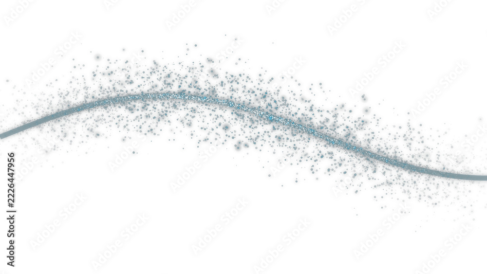 Fototapeta premium Abstract blue wavy light particle trail isolated on a transparent background transparent background