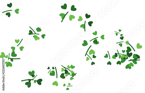 Decorative lucky shamrock clover on transparent background cut out