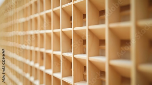 Precision Milled Timber Acoustic Diffuser Grid Pattern