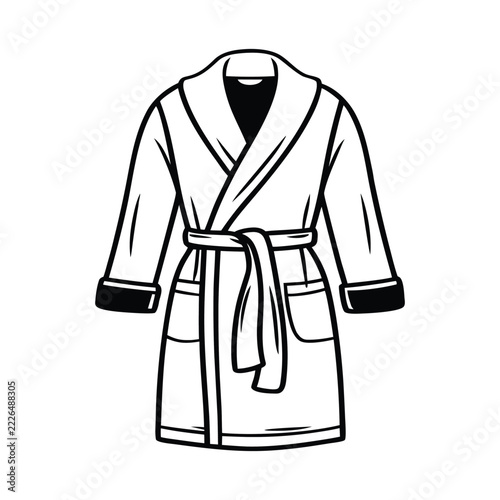 Bathrobe Clothing Symbol for Hotel Guest Comfort Vector