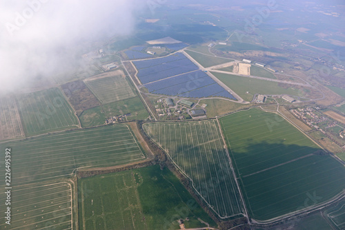 Aerial view of the fields in Wiltshire	