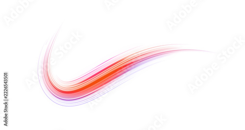 Abstract Red Neon Glow Streaks with Smooth Curves, Light Trails and Dynamic Energy PNG