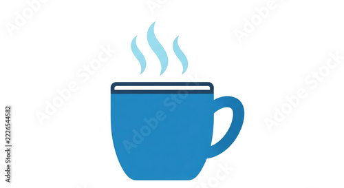Morning ritual featuring steaming coffee cup with handle and saucer
