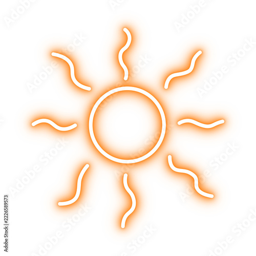 neon sun - vibrant lit orange sign - no background png