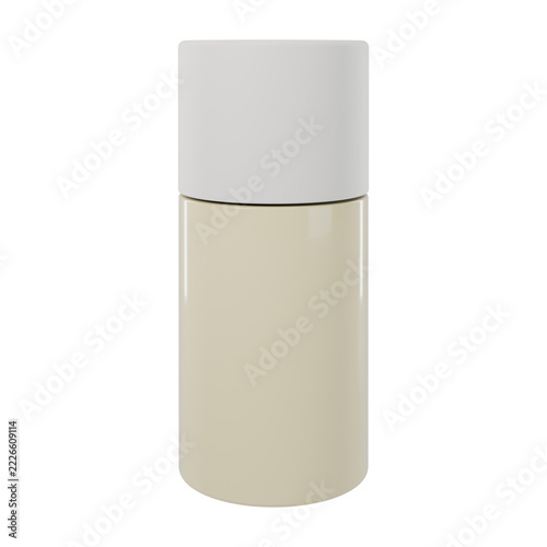 Obraz na plátně A sleek, modern 3D render of a minimalistic container in beige with a white lid, ideal for packaging or storage