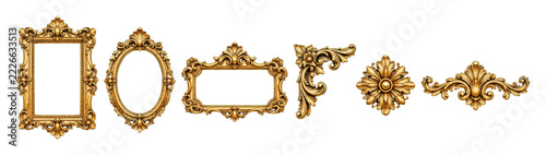 PNG Ornate vintage gold frames and decorative baroque flourishes