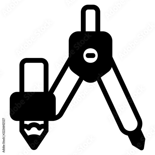 compass glyph style illustration