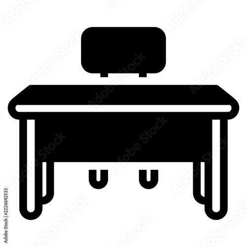 desk glyph style illustration