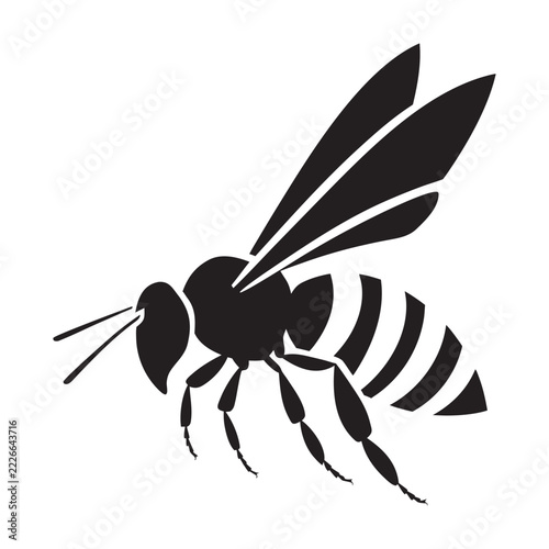 Honeybee and Honeycomb Black Silhouette Vector Collection