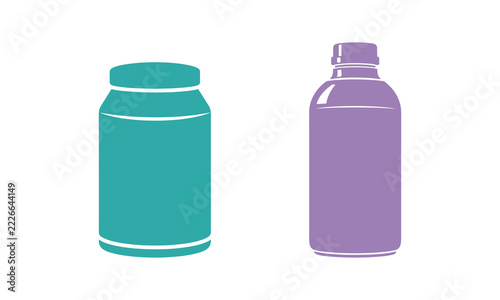 Canister graphic. Front view angle. Vector clean flat illustration style.
