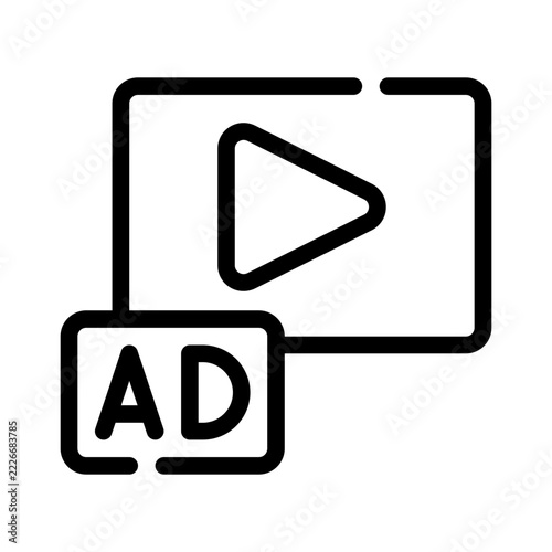 video ad line icon