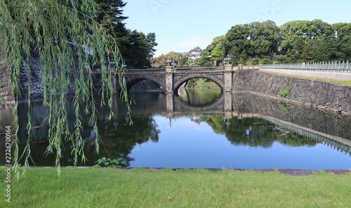 Obraz na plátně A Japanese castle : a scene of Kokyo Imperial Palace, former Edo-jo Castle in Ch